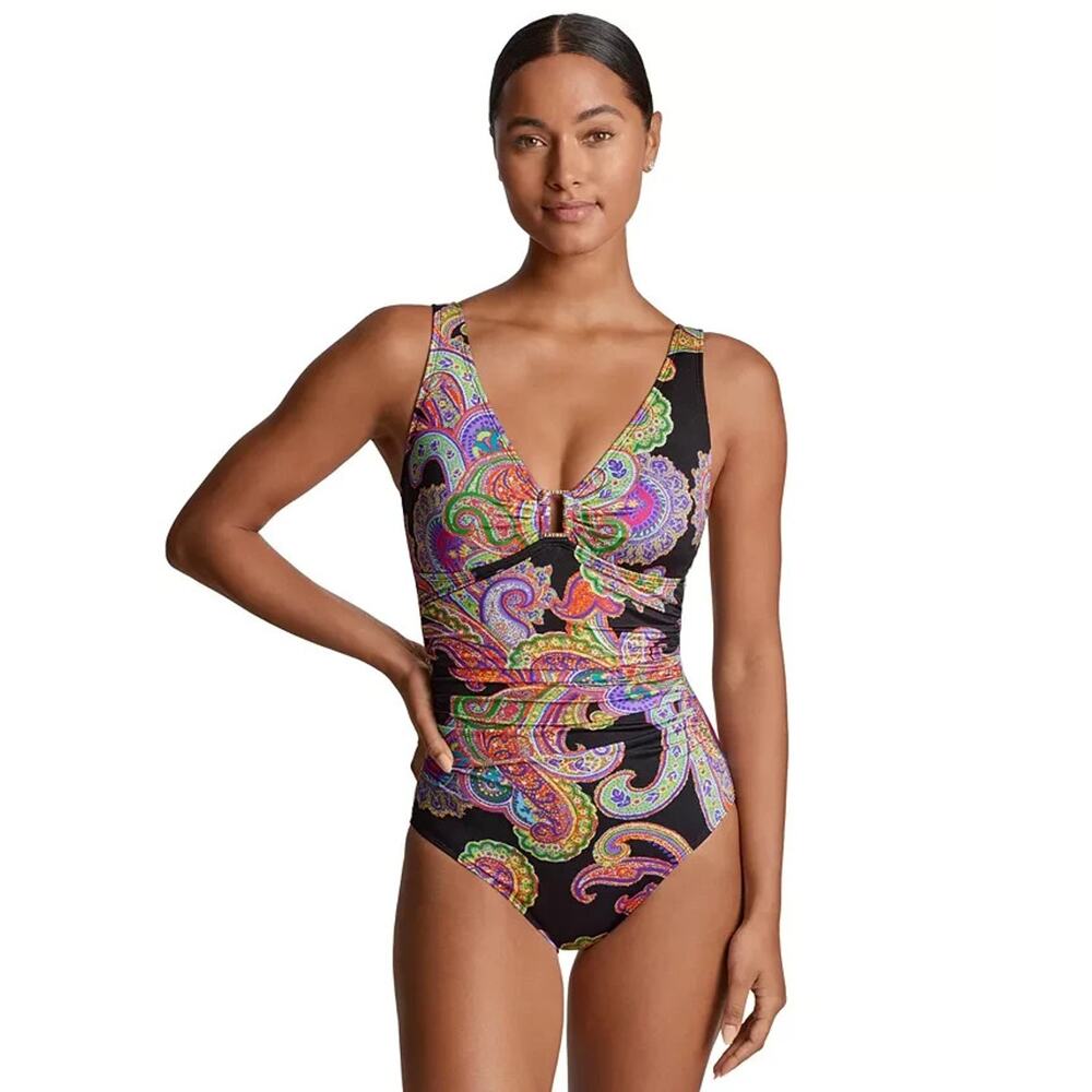 Lauren Ralph Lauren Women's Paisley-Print One-Piece Swimsuit, Multi Size 4 1064